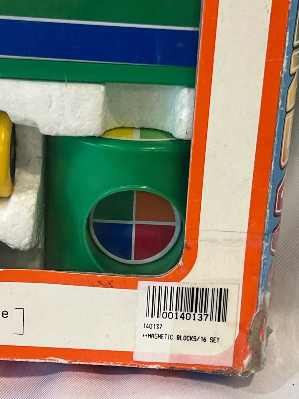 Vintage Rainbow Magnetic Blocks 16 Piece Toy Set Complete w/ Original Box